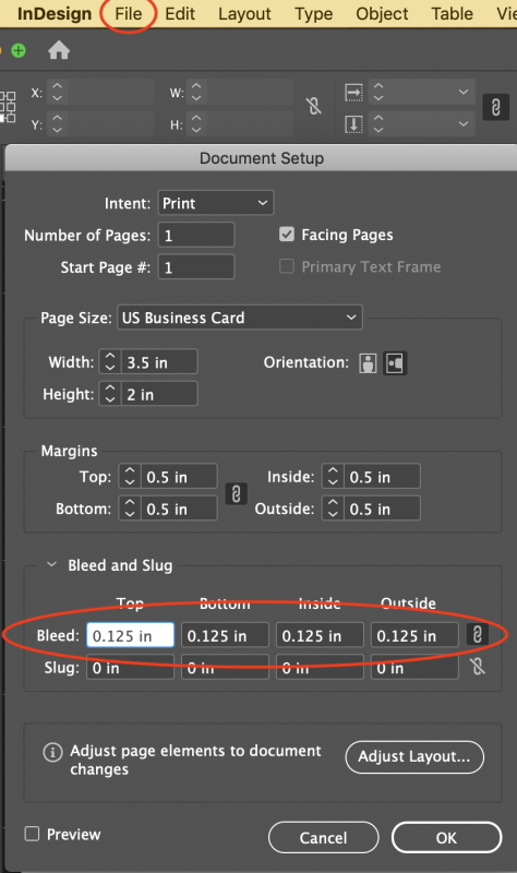 document bleed sample