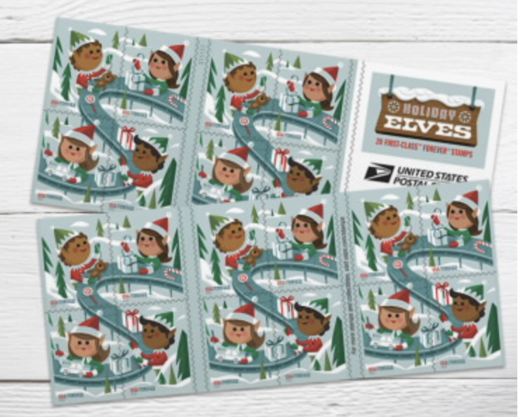 Holiday Elves Stamps 2023