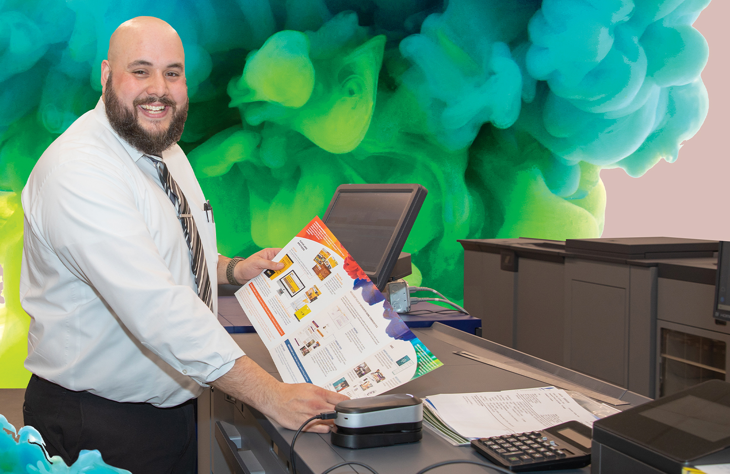 printing staff on digital press