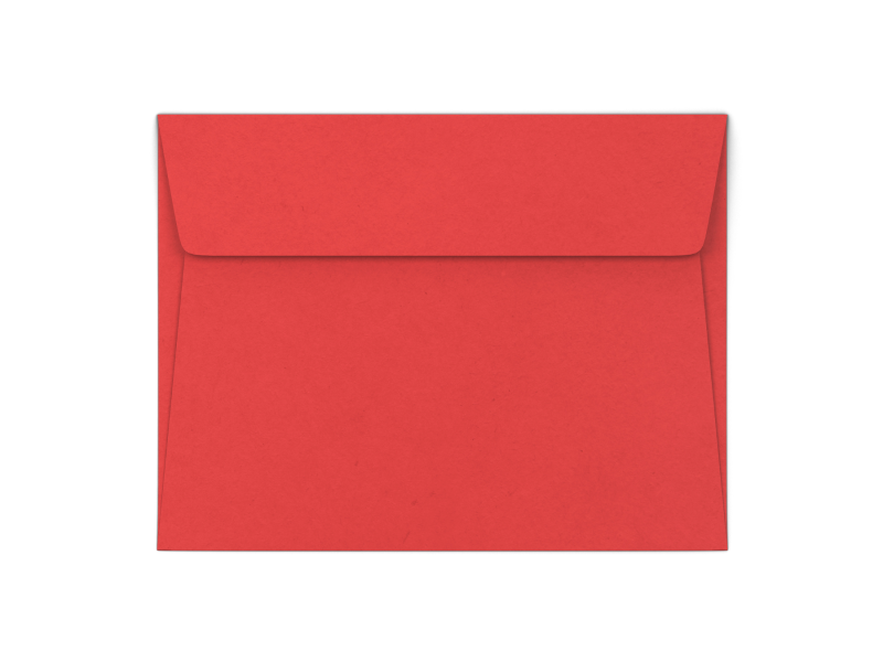A single red catalog envelope