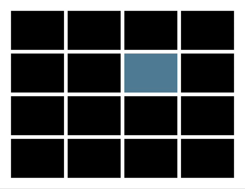 Part of a grid highlighting in blue what a module is